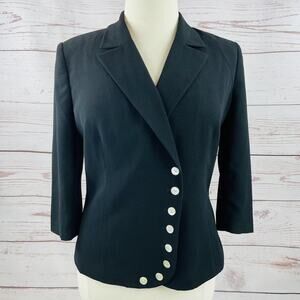 Le Suit Black jacket with unique iridescent buttons